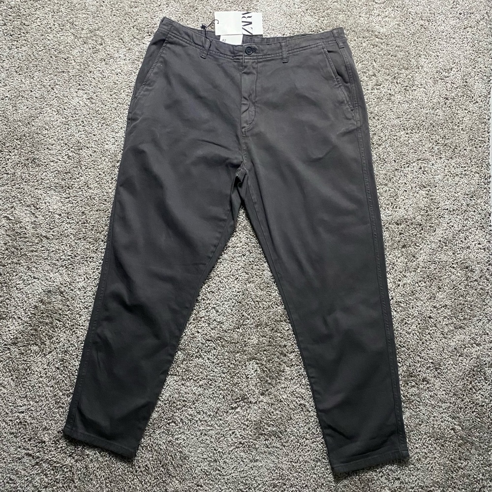 Zara Men’s Slim Fit Chino Pants Gray US Size 32